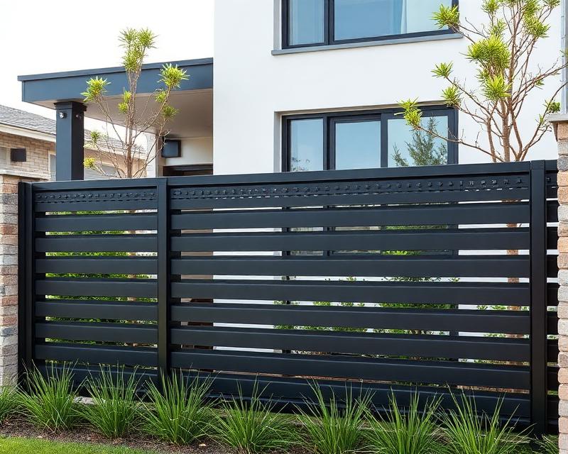 Black aluminum security fence installed by Hawk Fences of Raleigh