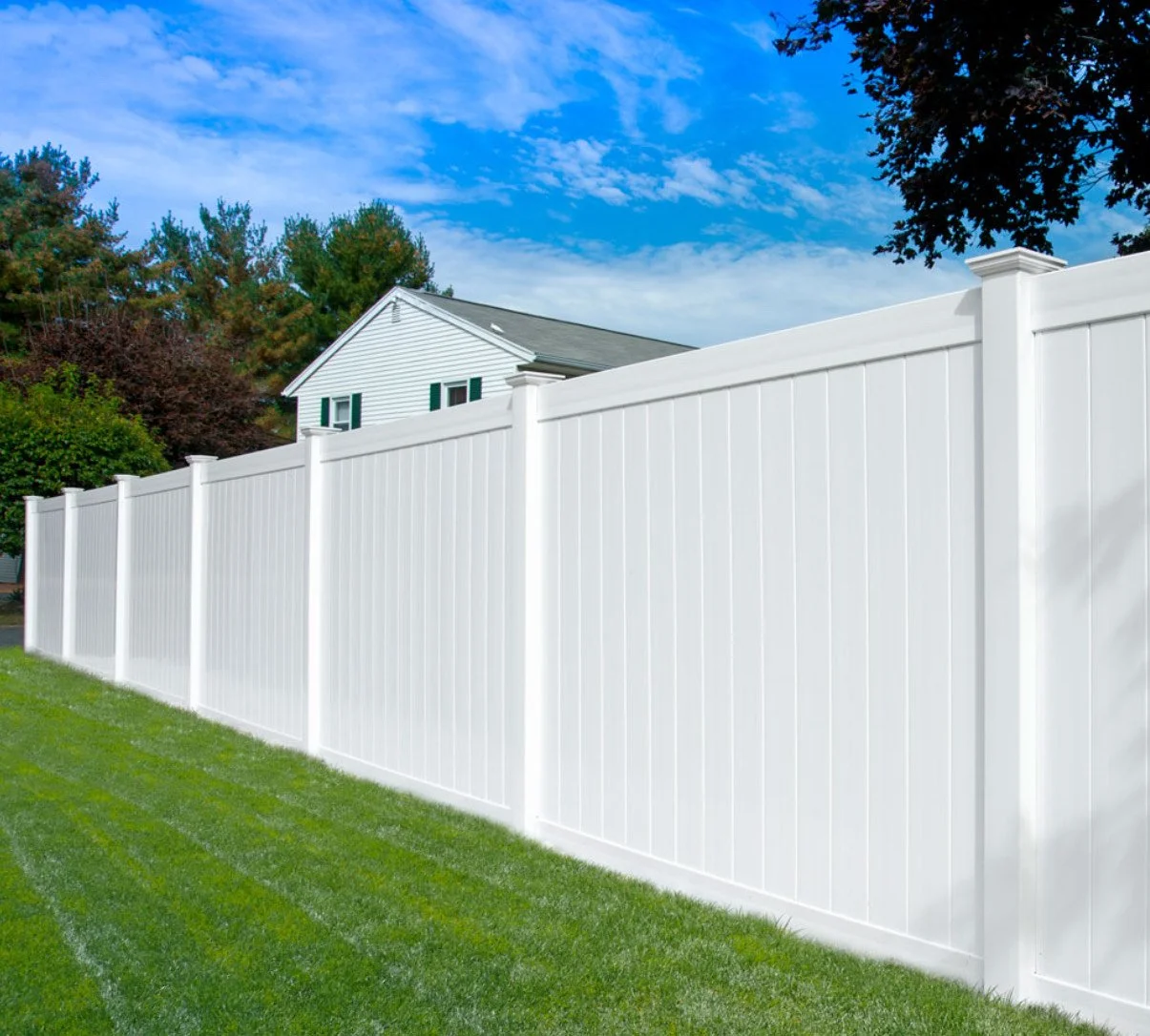 Durable PVC vinyl fencing installed by Hawk Fences of Raleigh