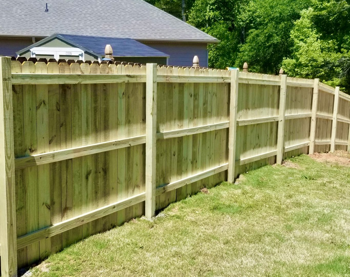 Wooden privacy fence installed at a Raleigh, NC home