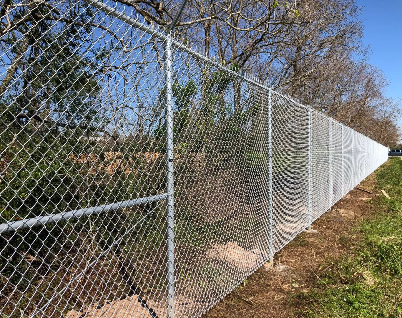 Decorative aluminum fence surrounding a front yard