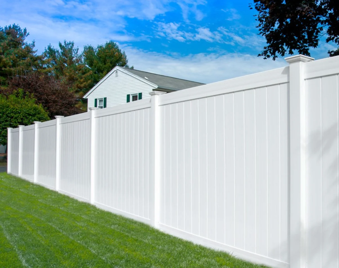 Durable PVC vinyl fencing installed by Hawk Fences of Raleigh